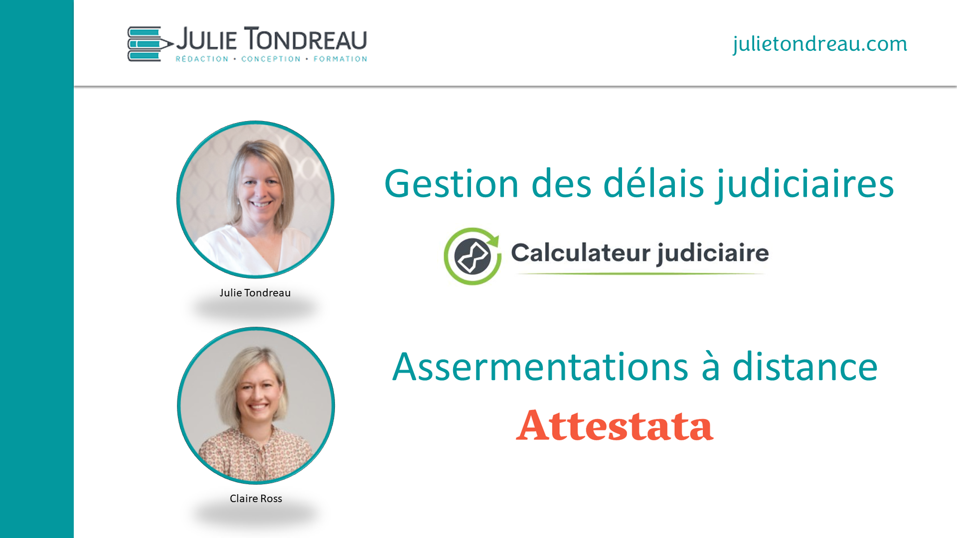Conférence de Julie Tondreau : Gestion des délais judiciaires